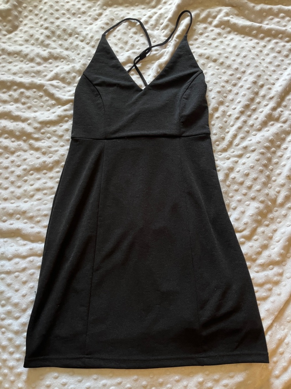 Black Swan Black Mini V-Neck Spaghetti Strap Dress